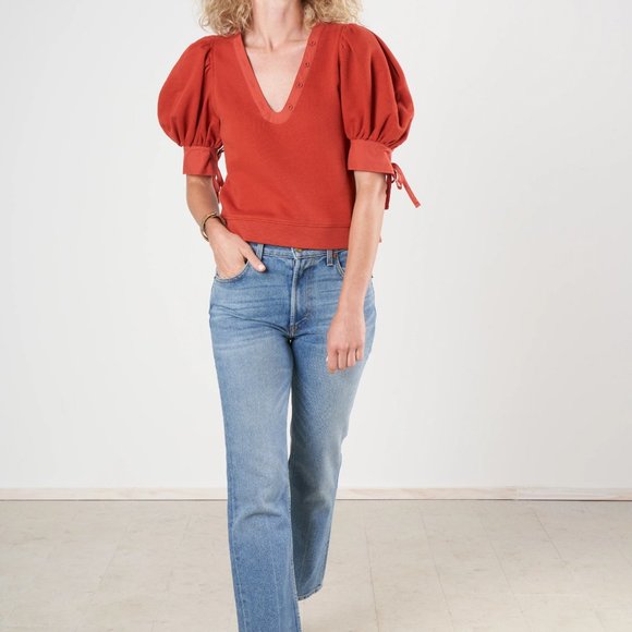 Ulla Johnson Tops - Ulla Johnson Bess Puff-Sleeve Sweater in Bossa Nova XS